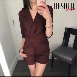 DKNY ROMPER women burgundy jumpsuit